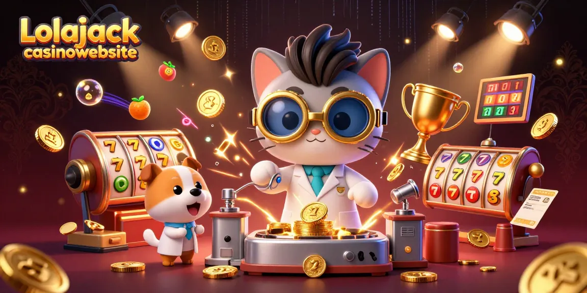 Experience the thrills of the Lolajack casinowebsite with vibrant characters and exciting slot elements.