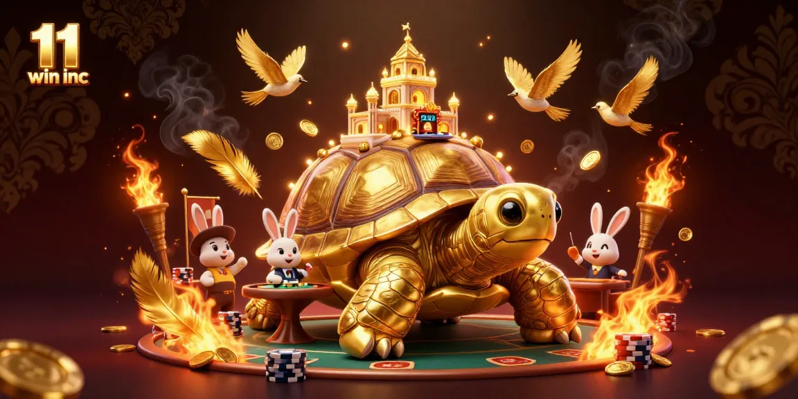 Join 11 win inc for excitement with vibrant casino action featuring golden tortoise and poker gaming.