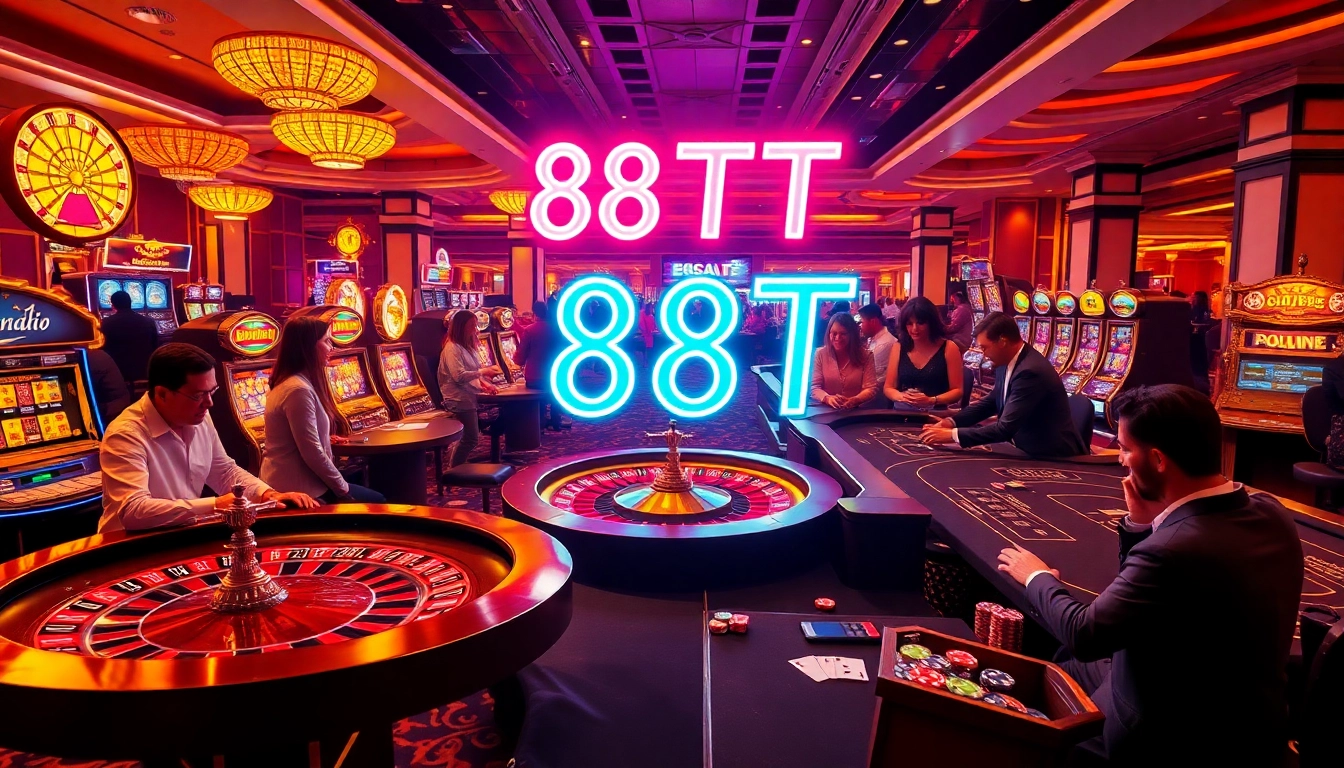 Experience the excitement of 88TT with high-stakes poker games and vibrant casino atmosphere.