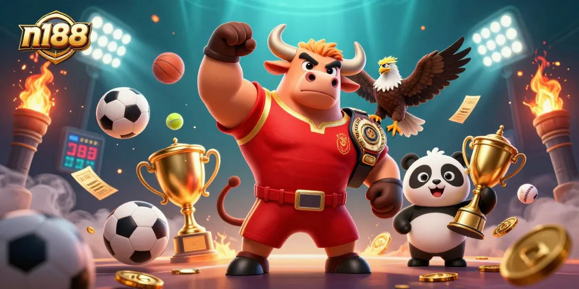Win big with n188 betting on sports in an energetic 3D casino scene.