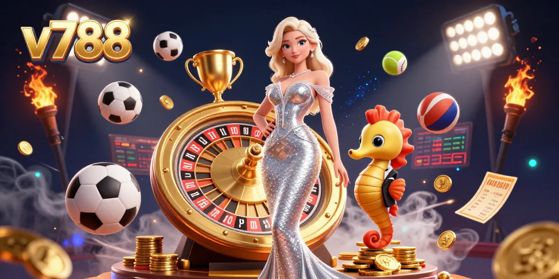 Experience thrilling gameplay at v788 with a glamorous mermaid and dynamic casino elements.